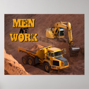 Manar på den arbetstraktoren och lastbilen poster