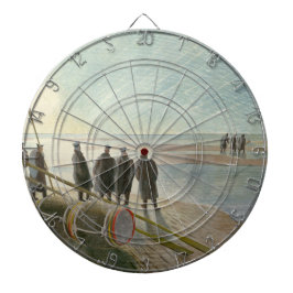 Manar på stranden (farligt arbete vid lågvatten) darttavla