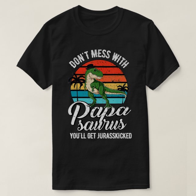 Manar Papasaurus Rex Dinosaur Pappa pappa T-Rex Fa T Shirt (Design framsida)