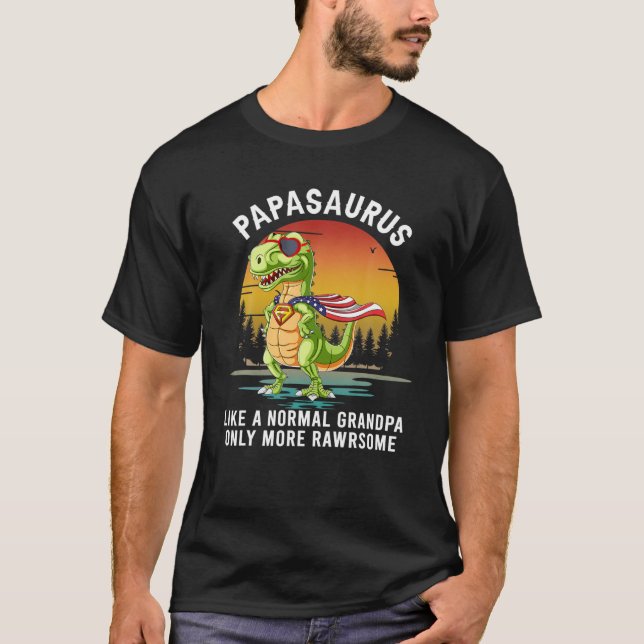 Manar Papasaurus som en vanlig morfar... T Shirt (Framsida)