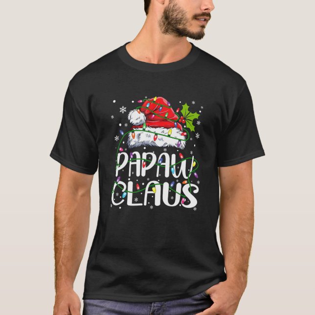 Manar Papaw Claus jul Santa Hat Matching Fami T Shirt (Framsida)