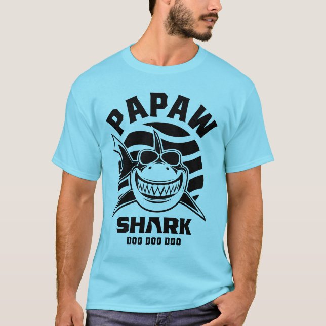 Manar Papaw Shark Far Grandpa Gift T Shirt (Framsida)