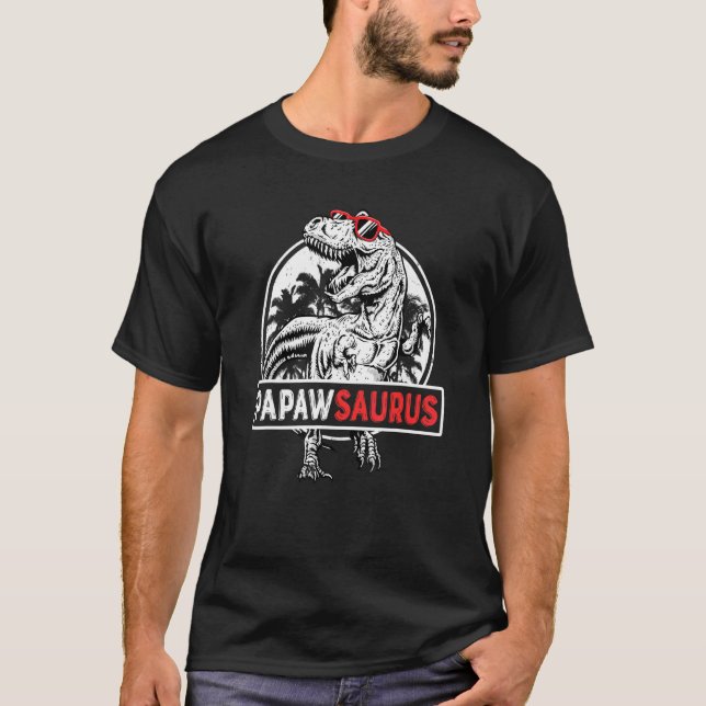 Manar Papawsaurus Rex Dinosaur Papaw Saurus Far" T Shirt (Framsida)
