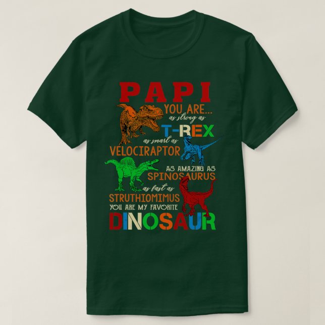 Manar Papi är lika starkt som Rex Funny Dinosau T Shirt (Design framsida)