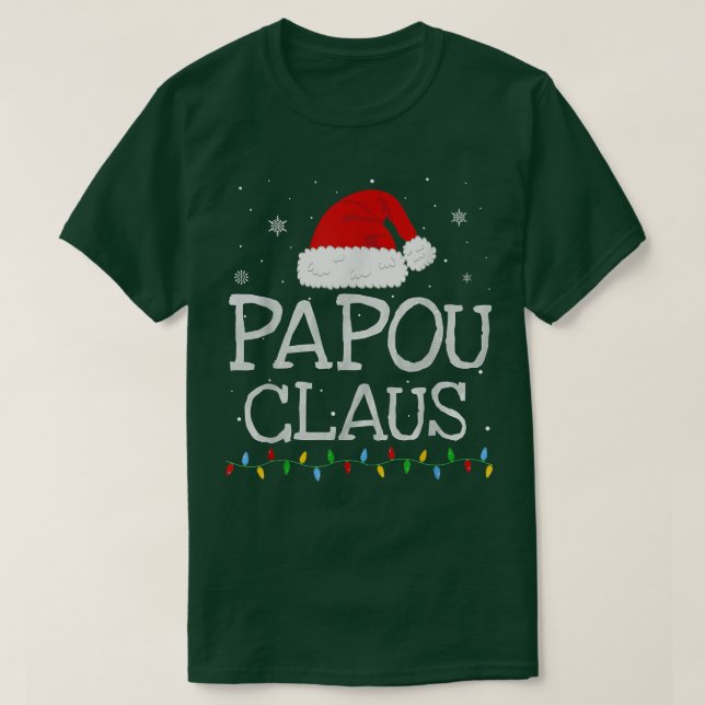 Manar Papou Claus Julafton Santa Hat Matchande jul T Shirt (Design framsida)