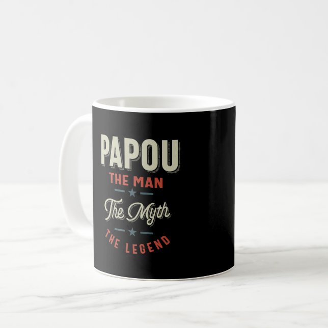 Manar Papou Shirt Gift: mannen myten om lydelsen Kaffemugg (Framsida vänster)