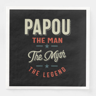 Manar Papou Shirt Gift: mannen myten om lydelsen Pappersservett