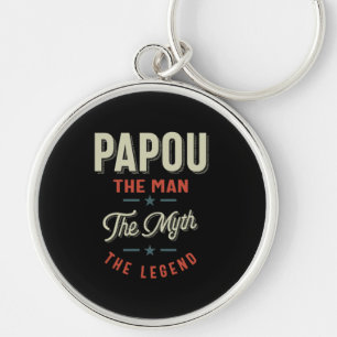 Manar Papou Shirt Gift: mannen myten om lydelsen Rund Silverfärgad Nyckelring
