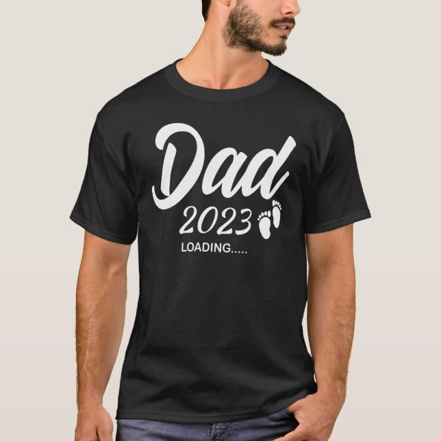 Manar Pappa 2023 Ladda den framtida nya pappa-Grav T Shirt (Framsida)