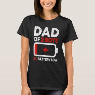 Manar Pappa, 2 orgar, lågbatteriladdat Pappa Far T Shirt