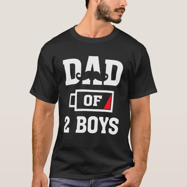Manar Pappa, 2 orgars lågbatteri Manar Fars dag Pa T Shirt (Framsida)