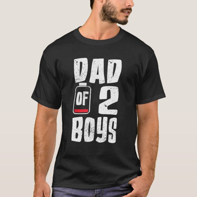 Manar Pappa 2 pojkar från barndagen T Shirt (Framsida)