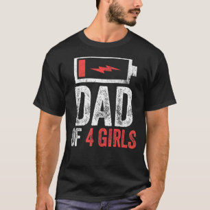 Manar Pappa 4 flickor från dotter Fars dag Bi T Shirt