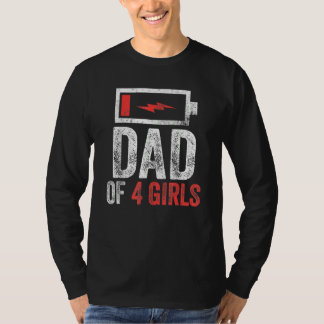 Manar Pappa 4 flickor från dotter Fars dag Bi T Shirt