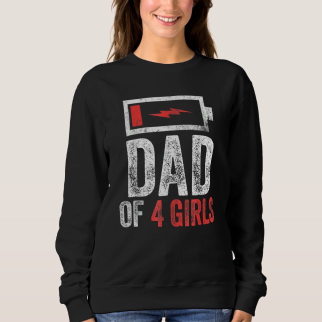 Manar Pappa 4 flickor från dotter Fars dag Bi T Shirt (Framsida)