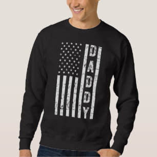 Manar pappa American Flagga Fars dag Patriotic Usa Lång Ärmad Tröja