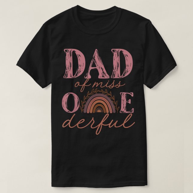 Manar Pappa av lille miss Onederful Shirt 1:a Bday T Shirt (Design framsida)