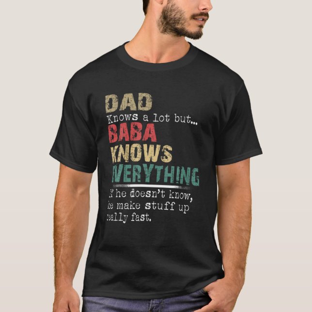 Manar Pappa Baba Know Allt Retro-julgranen T Shirt (Framsida)
