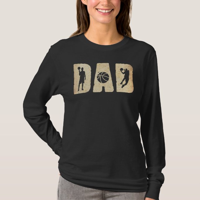 Manar Pappa Basketball Fars dag T Shirt (Framsida)