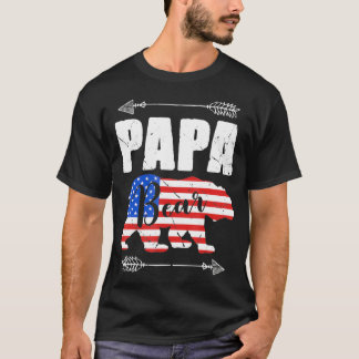 Manar Pappa Bear American Flagga 4 juli Far T Shirt