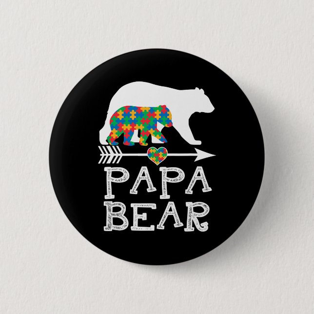 Manar Pappa Bear Autism Manar Far pappa Autism Awa Knapp (Framsida)