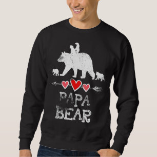 Manar Pappa Bear Fars dag Roligt 4 Unge Kid Grandp Lång Ärmad Tröja