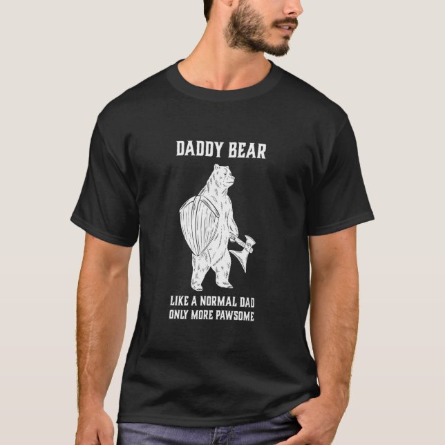 Manar pappa Bear Fars dag Viking Pappa Jokes Fathe T Shirt (Framsida)