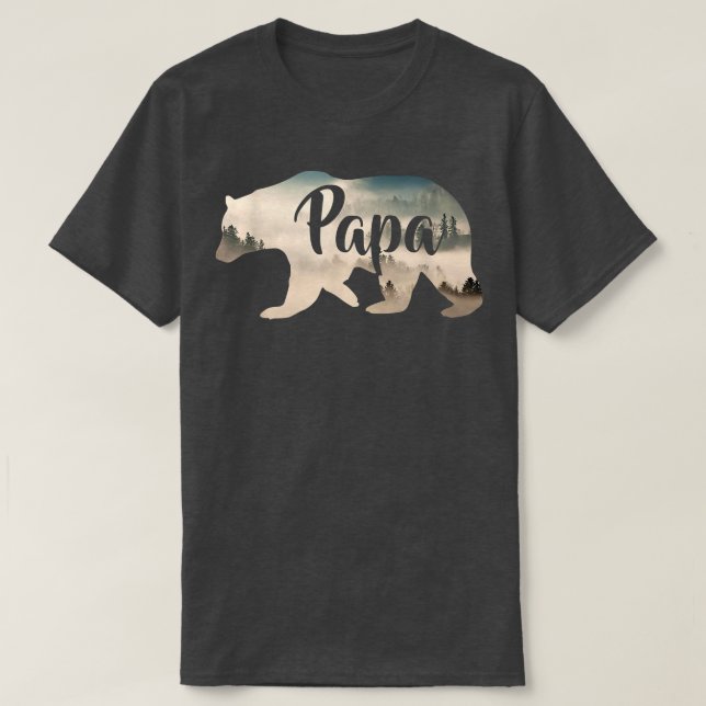 Manar Pappa Bear & ForestAworpCamping Tee781 T Shirt (Design framsida)