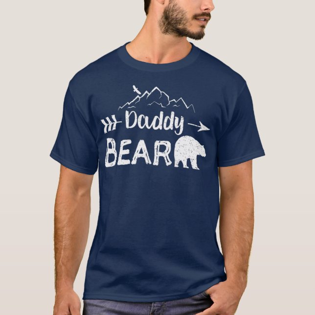 Manar pappa Bear Matching Family Mamma Pappa Bear T Shirt (Framsida)