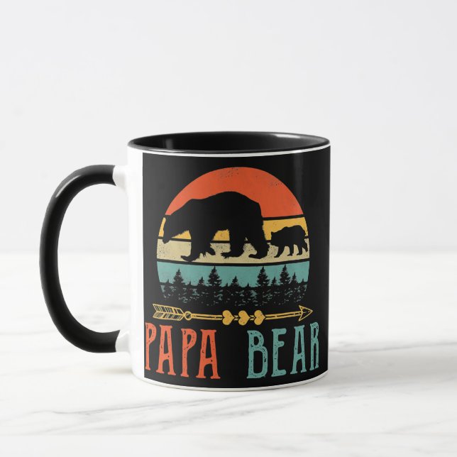 Manar Pappa Bear pappa Funny Manar Fars dag Gift Mugg (Vänster)