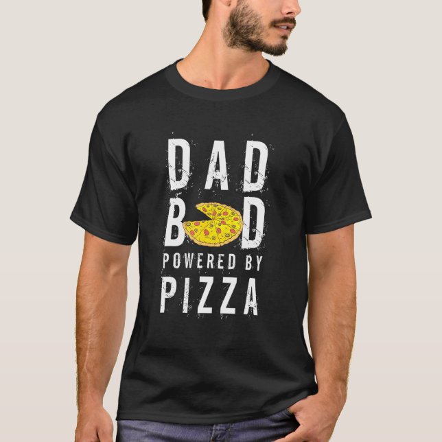 Manar Pappa Bod med Pizza Far födelsedag T Shirt (Framsida)
