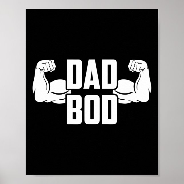 Manar Pappa Bod Muscle Strong Man pappa Funny Far Poster (Framsidan)