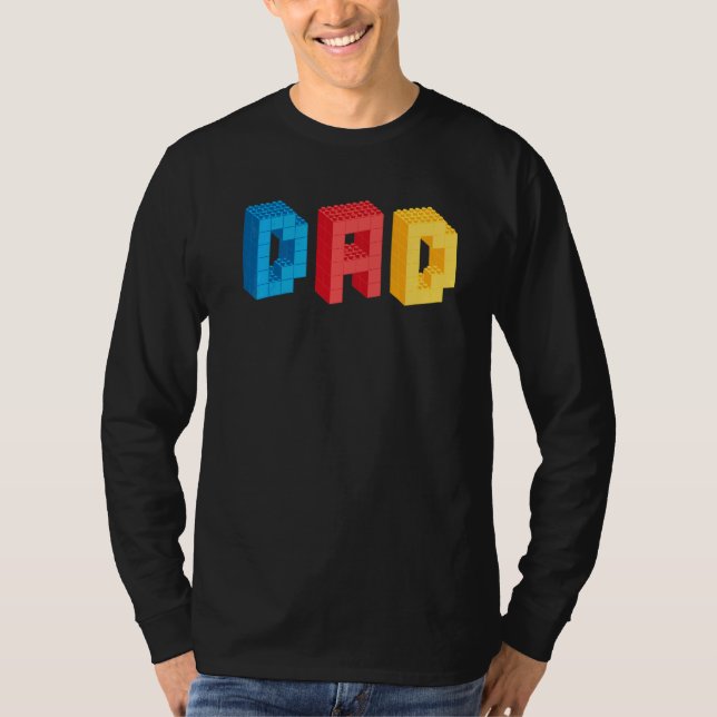 Manar Pappa Brick Builder blockerar huvudbyggaren  T Shirt (Framsida)
