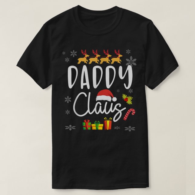 Manar pappa Claus jul Gift Pajamas Santa Hat T Shirt (Design framsida)