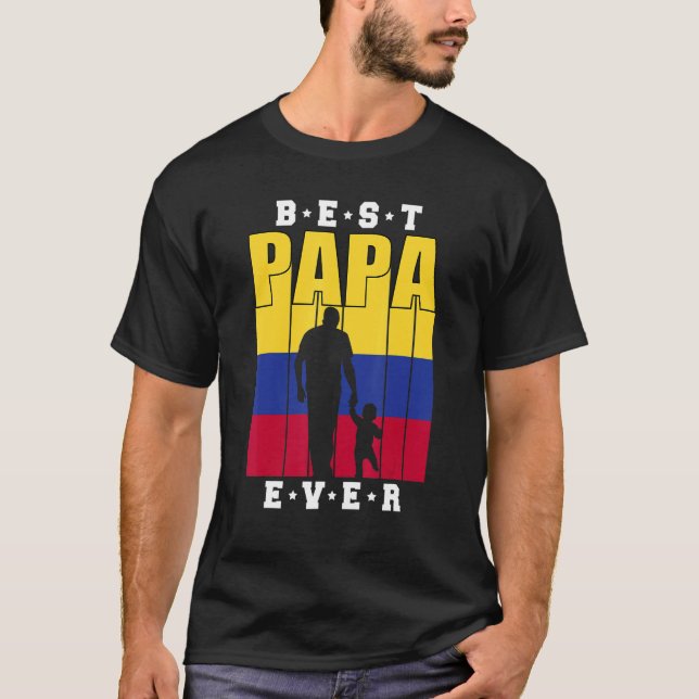 Manar Pappa Colombias Pappa Baby, första Fars dag  T Shirt (Framsida)