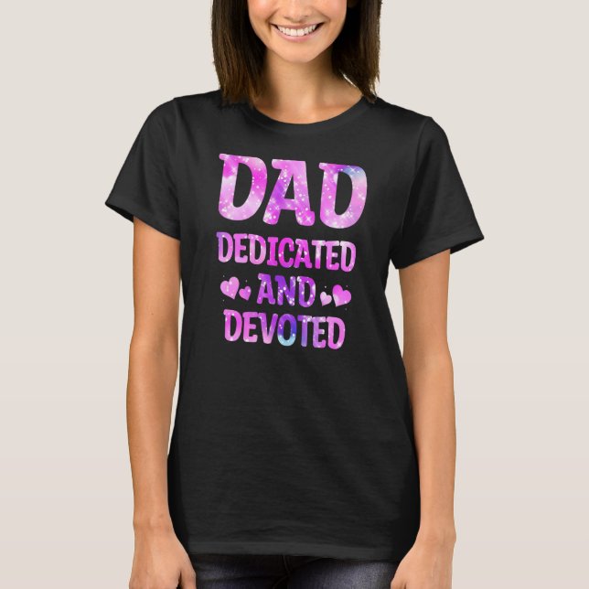 Manar Pappa dedikerat och hängivet Lycklig Fars da T Shirt (Framsida)