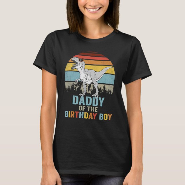 Manar pappa Dinosaur of the Birthday Boy Family Di T Shirt (Framsida)