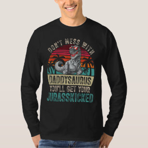 Manar pappa Dinosaurs Retro Pappa Fars dag Trasa T Shirt