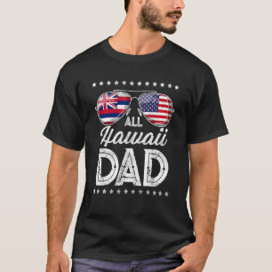 Manar Pappa Fars dag Hawaii 4 juli USA flagga T Shirt