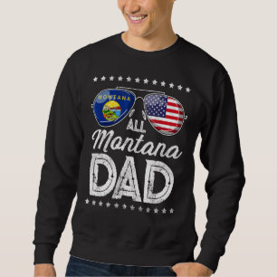 Manar Pappa Fars dag Montana 4 juli, USA FLA Lång Ärmad Tröja