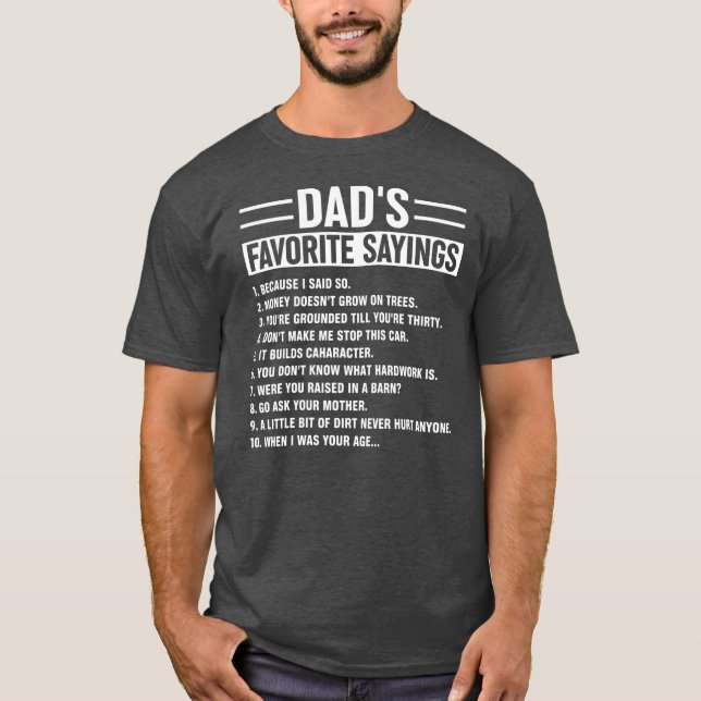 Manar Pappa Favorite Ord Funny Fars dag T Shirt (Framsida)
