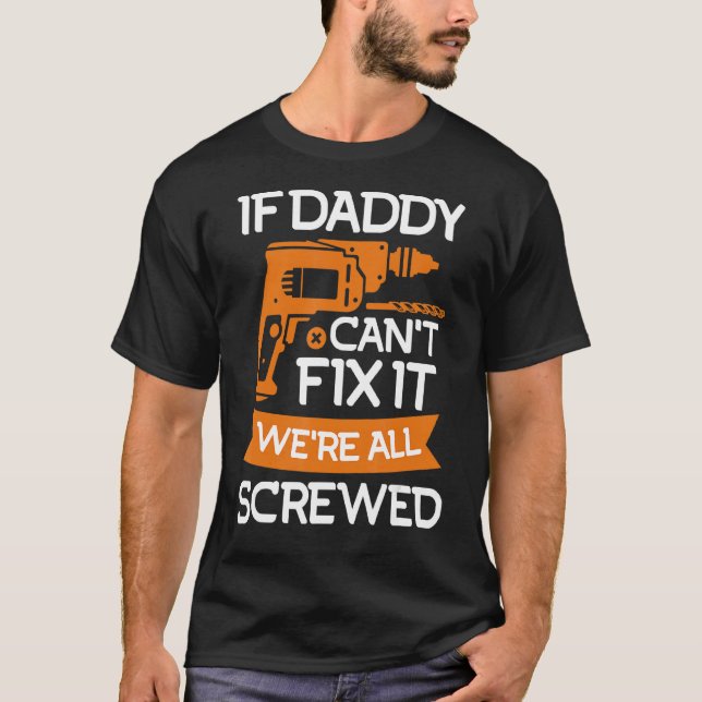 Manar pappa fixar pappa Handyman Pappa T Shirt (Framsida)