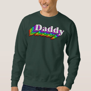 Manar pappa Gay pappa Bear Retro LGBT Rainbow Lång Ärmad Tröja