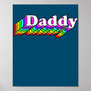 Manar pappa Gay pappa Bear Retro LGBT Rainbow Poster