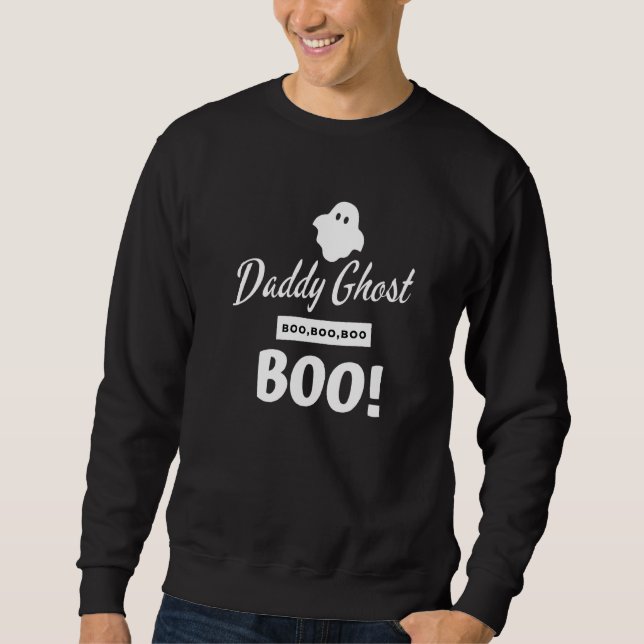 Manar pappa Ghost Halloween Lång Ärmad Tröja (Framsida)