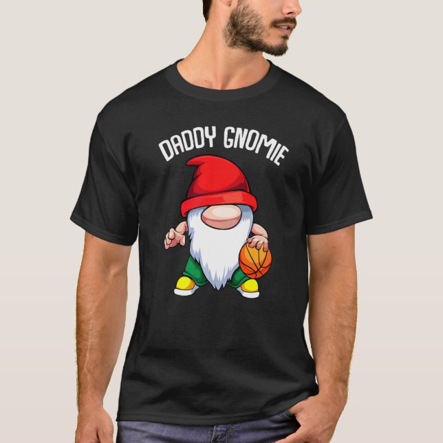 Manar pappa Gnome Fars dag Basketball Pappa Pappa T Shirt (Framsida)