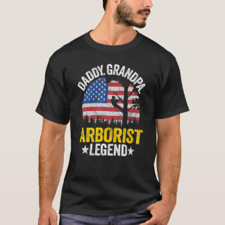 Manar pappa Grandpa Arborist Legend Us American Fl T Shirt