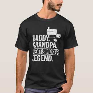 Manar pappa Grandpa Kött Smoker Legend Grillfather T Shirt