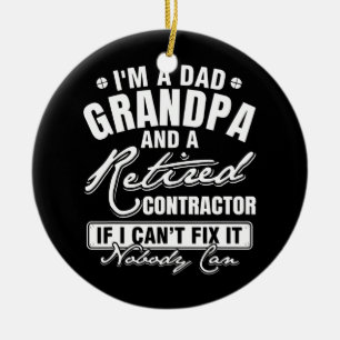 Manar Pappa Grandpa och en trött kontraktor Funny Julgransprydnad Keramik