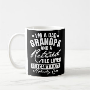Manar Pappa Grandpa och en trött Tile Lagrar Funny Kaffemugg